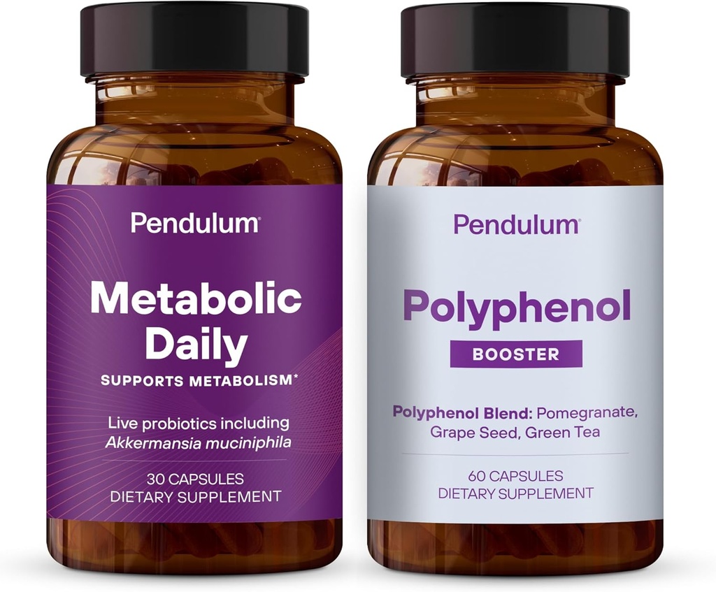 Pendulum Metabolic Daily & Polyphenol 부스터 번들 - Metabolism & Cardio Health 개량을 위한 Proprietary Akkermansia Probiotic 보충교재 혼합