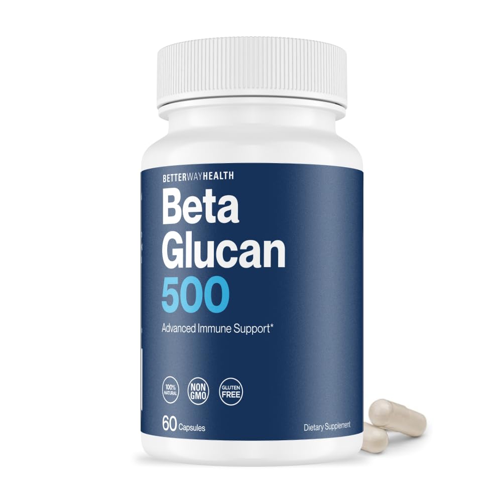 Better Way HealthTM - Advanced Immune Readiness - 높게 순화 1,3/1,6 Beta Glucan 500 - 임상 시험 면역 방어 - 500mg/60 캡슐 (팩 1)