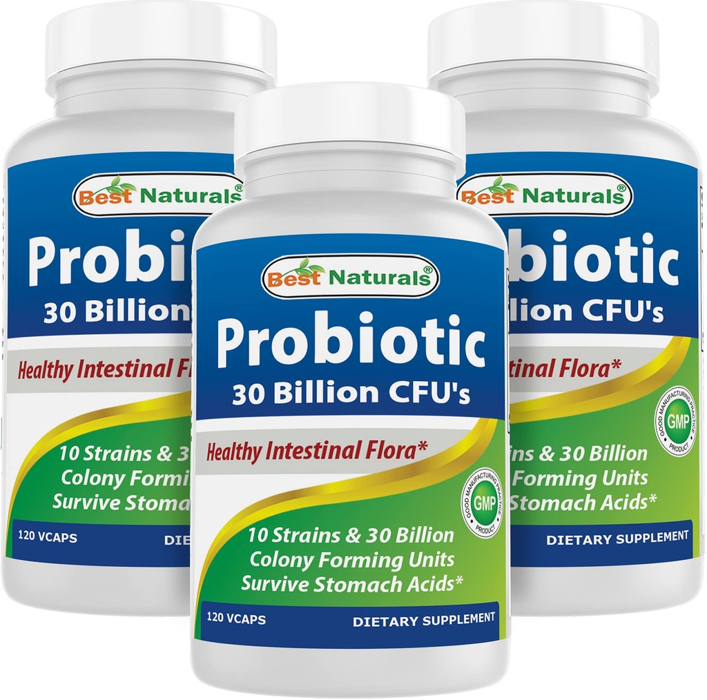 최고의 Naturals Probiotic 10 Strains 30 억 선반 안정 120 Veggie Caps (120 개)