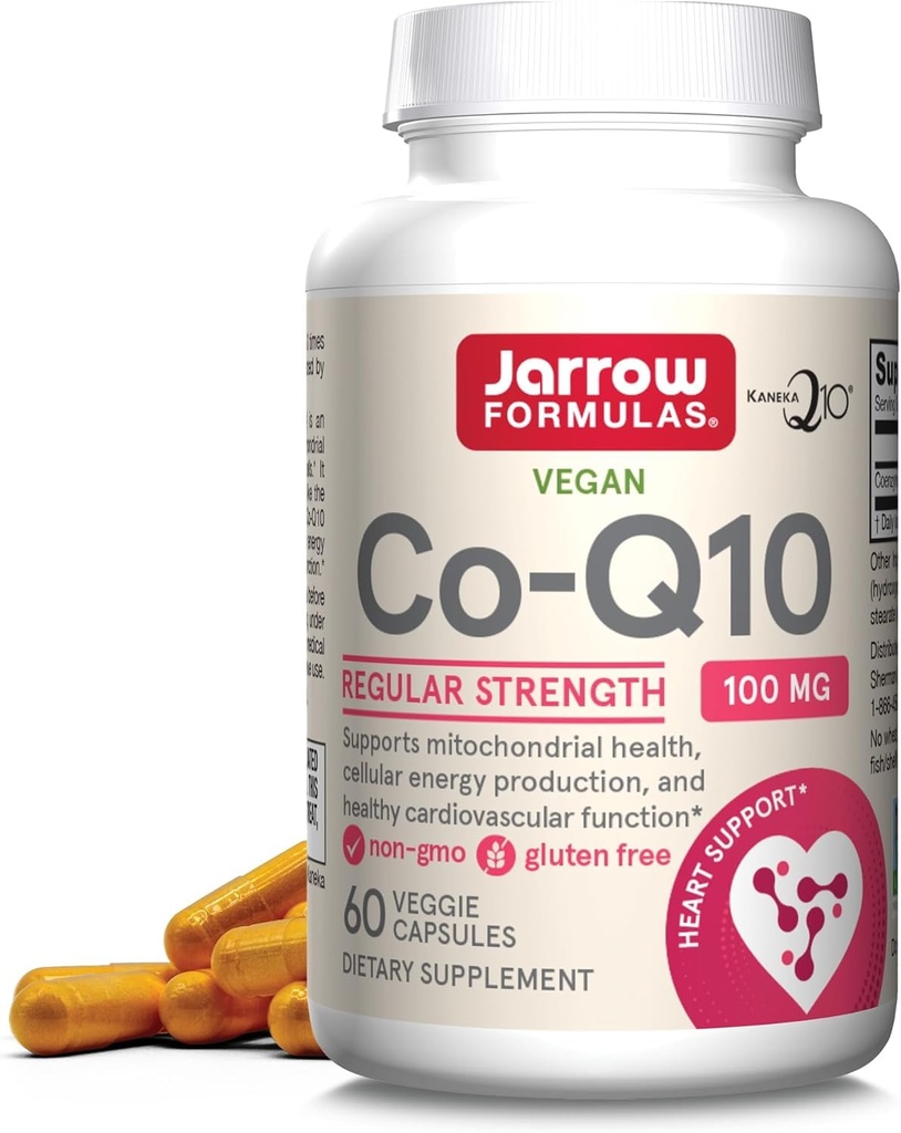 Jarrow Formulas Co-Q10 100 mg - 60 Veggie Caps - Mitochondrial Health, 에너지 생산 및 심혈관 기능을 위한 산화 방지제 지원 - 60까지 서빙
