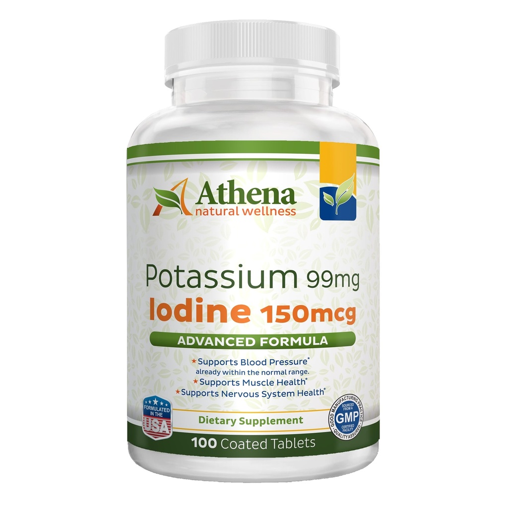 Iodine 150mcg 보충교재를 가진 칼륨 99mg