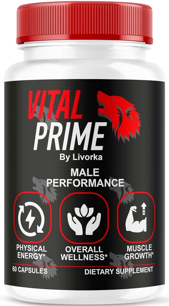 LIVORKA Vital Prime, 남성용 고급 공식 성능, 보충 지원 캡슐 - 1 개월 공급