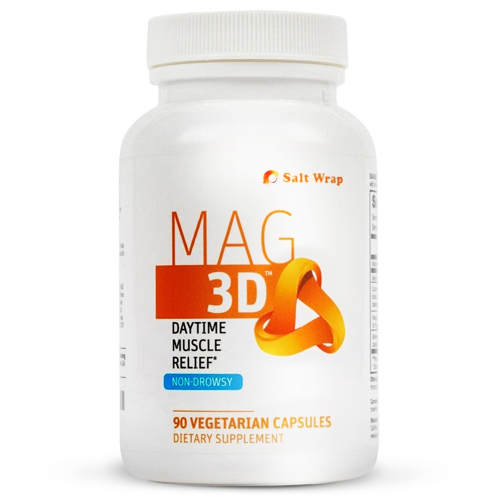 SaltWrap Mag 3D – Daytime (Non-Drowsy) Leg Cramp & Muscle Relief Support - Turmeric, Alpha Lipoic Acid & Magnesium과 근육과 신경 건강을위한 천연 보충