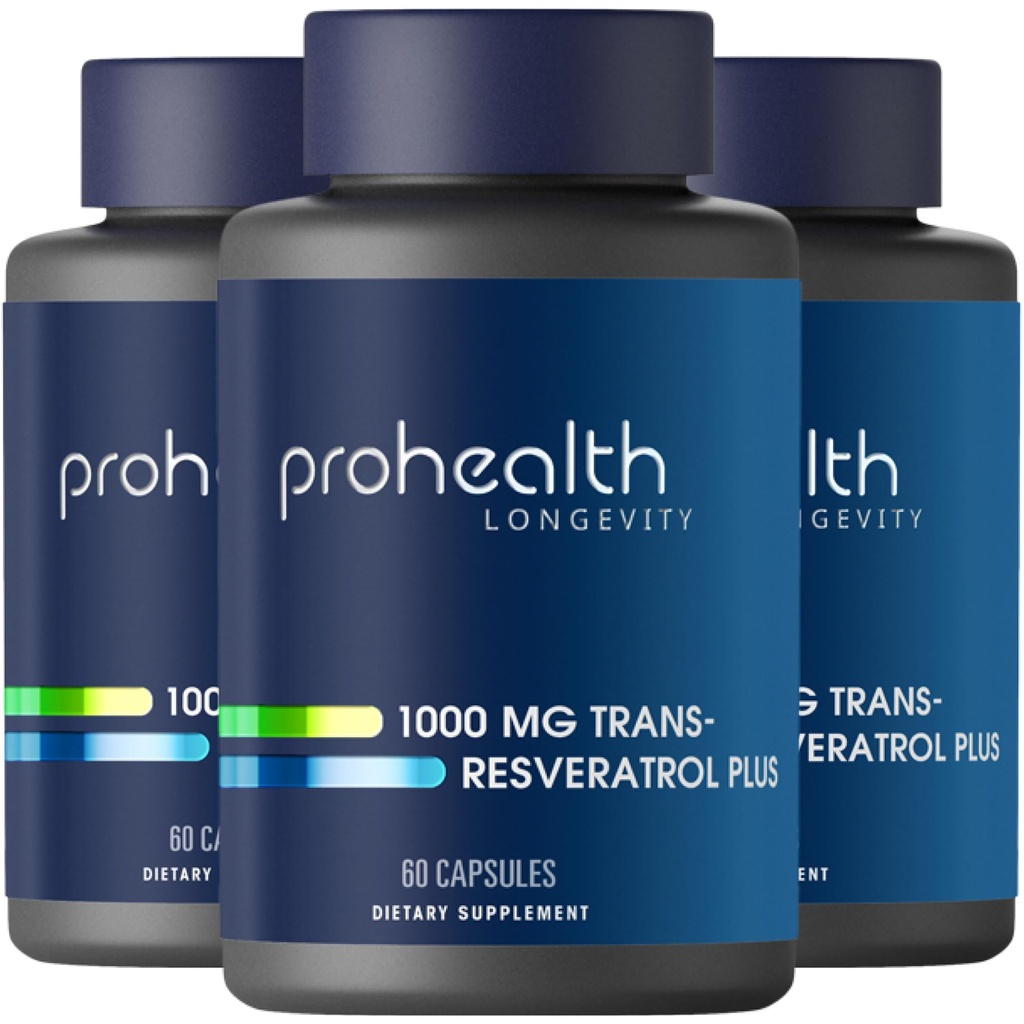 ProHealth Trans Resveratrol Plus 1000mg. 세계에서 가장 연구 된 트랜스 리 보충. 의사는 Quercetin & BioEnhancers로 Max Potency를 위해 공식화했습니다. 실험실은 98% 순수한 시험했습니다. 30의 서빙 (3 팩)