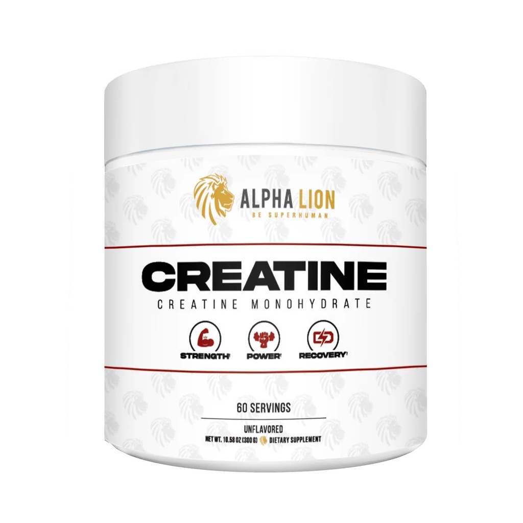 ALPHA LION Creatine Monohydrate 분말, 서빙 당 5000mg (5g), 지원 근육 힘, 힘, 운동 성과, 순수한 Creatina Monohydrata en Polvo 보충교재 (60의 서빙, Unflavored)