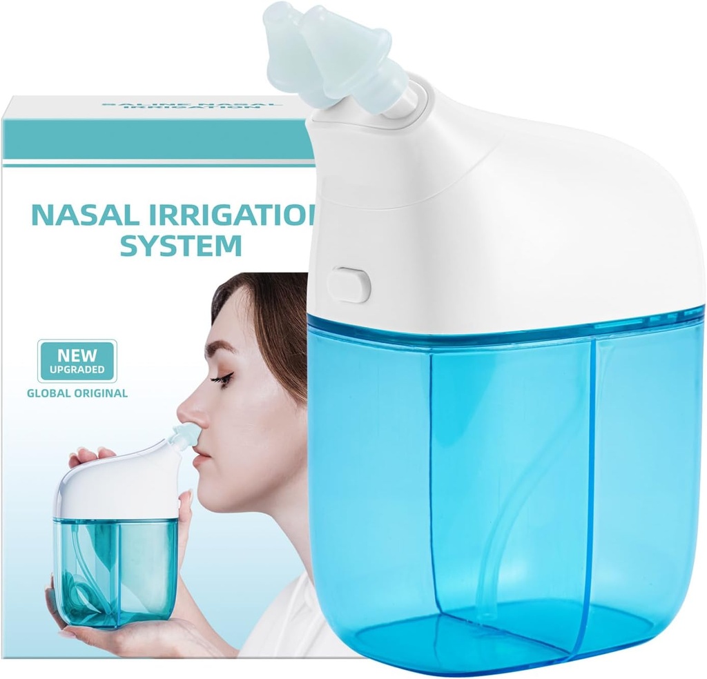 Nasal 관개 시스템, Nasal Rinse 기계, Sinus Rinse 기계, 물 탱크 & 폐수 수집 탱크를 가진 Sinus 세탁기술자 기계 - Sinus, Sinus 성인, 알레르기 구호를 위한 Nose 세탁기술자 - 파란