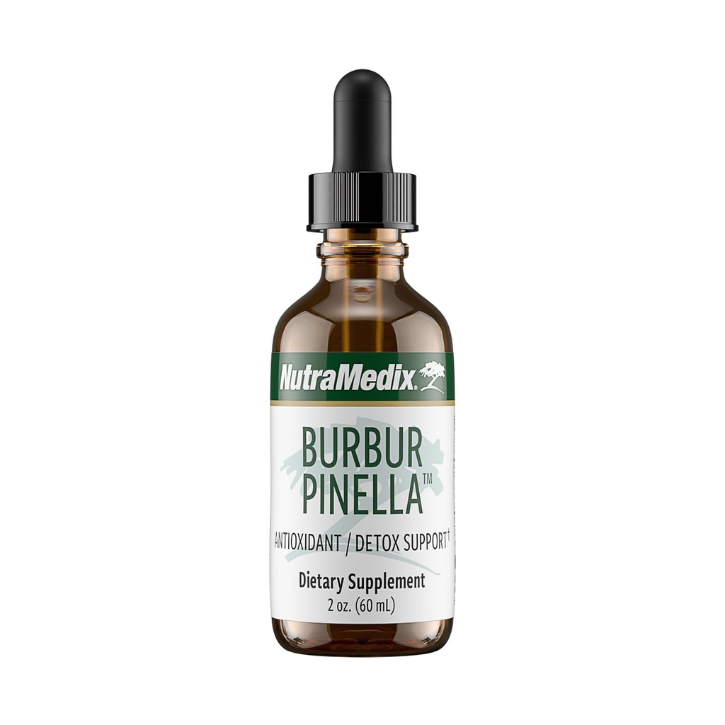 NutraMedix Burbur-Pinella Brain Health는 성인을위한 보충 교재 - 전투 두뇌 Fog & Nerve 지원 촉진 - 건강한 가득 차있는 몸 Detox Cleanse - Bioavailable 액체 체재 (2개 oz/60 ml)
