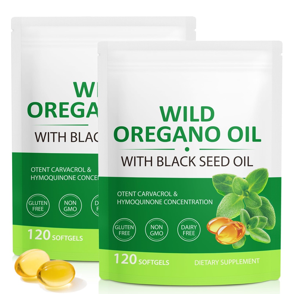 Oregano Softgels 6000mg의 기름은, 까만씨 기름 200mg, 면역성이 있는 지원, Oregano 기름 캡슐 유기, 자연적인 방어 보충교재, 비 GMO, 삼키기, 240 Softgels에 쉬운 1에서 2 공식화했습니다