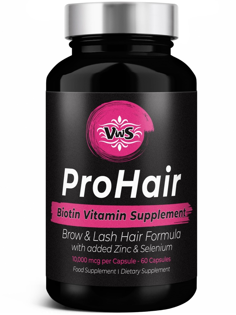 VWS Biotin 10,000 mcg 규정식 보충교재 w/Zinc & Selenium는 더 두꺼운 머리 성장을 승진시키기 위하여, 더 강한 못 & 여자와 남자를 위한 건강한 피부, 60 Vegan 캡슐