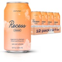 Recess Mood 마그네슘 & Adaptogen 음료, 휴식 음료, 12 온스 (Peach Ginger, 12 팩)