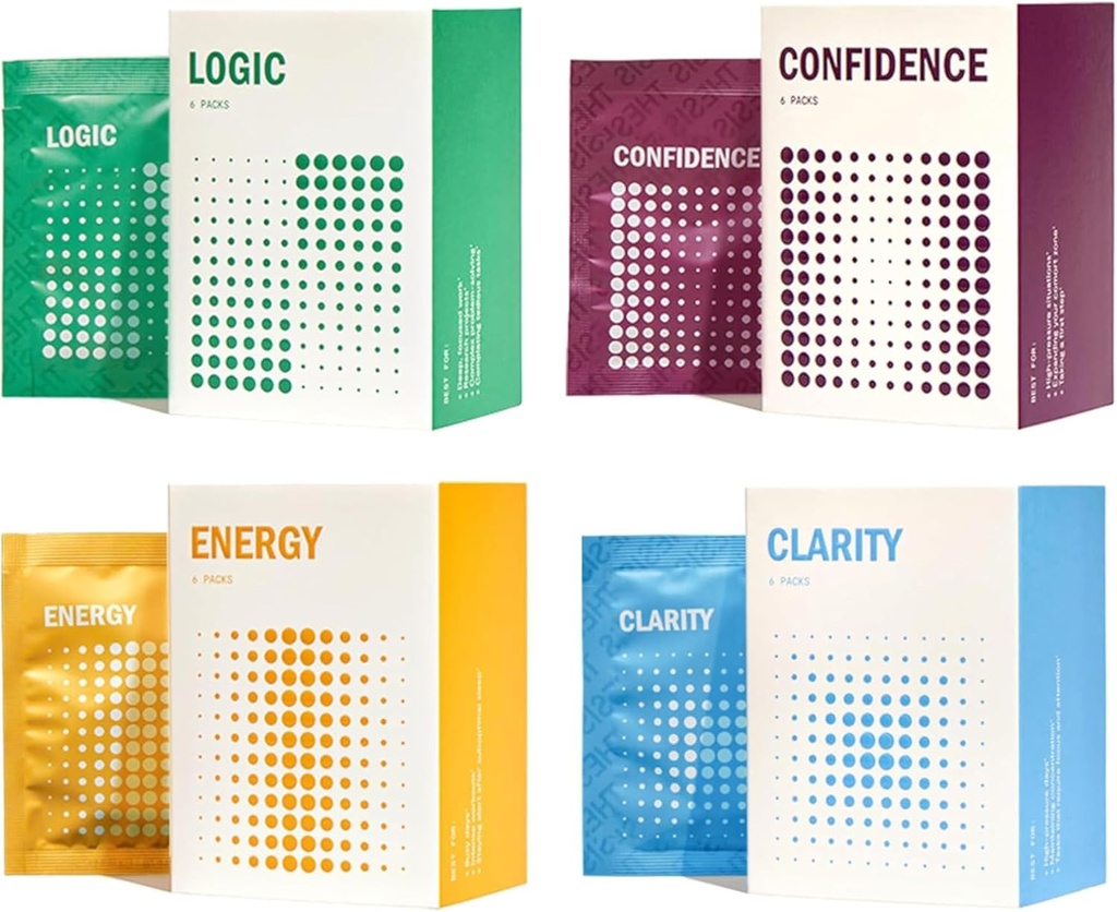 Thesis 스타터 키트 - Clarity, Logic, Confidence & Energy와 Nootropic Cognitive 보조 식품 - Mental Focus, Natural Energy & Memory - 24 서빙 - 1 개월 공급