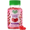 Biotin Jelly Bean Gummy Vitamins, 머리, 피부 및 손톱을위한 최대 강도 Biotin, 남성과 여성을위한 머리 성장 비타민, 120 Strawberry Blast Jelly Beans, Kosher