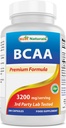 제일 자연적인 BCAA 분지 사슬 아미노산, 서빙 당 3200mg, 200의 캡슐 - 약제 급료 - 100% 순수한 순간화한 공식 | Pre/Post 운동 보디 빌딩 보충교재 | Boost 근육 성장