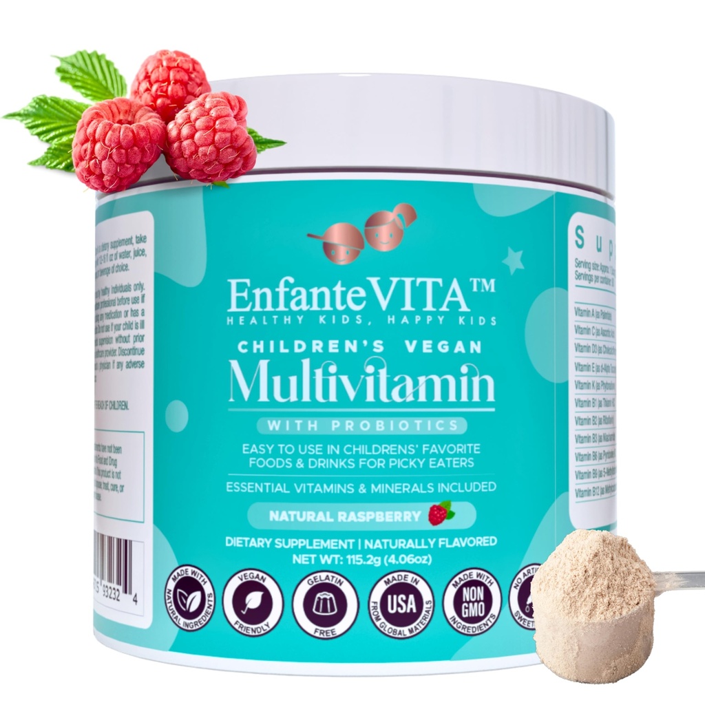1개의 아이 비타민에서 모두, 90 일 공급, Probiotics를 가진 분말 Multivitamin, 면역 지원, Gut 건강, Vegan D3, 설탕 자유로운, 비 GMO, 자연적인 풍미, 의사 공식화된, 매일 영양