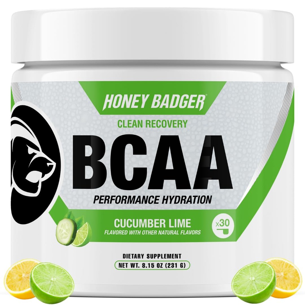꿀벌레 BCAA + EAA 아미노산 분말, BCAAs + L 글루타민, Keto, Vegan, 남자 & 여자를 위한 설탕 자유로운, Hydration & 포스트 운동 근육 회복 음료 혼합, Cucumber Lime, 30의 서빙