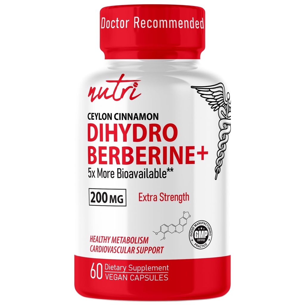 Nature's Fusions Dihydroberine 보충교재 200mg 60 캡슐 - Ceylon Cinnamon로, 5X 정규적인 Berberine HCL 보다는 더 효과적인 5X - Nutri 보충교재