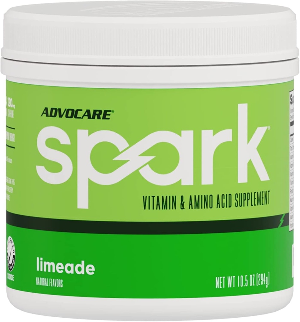 AdvoCare 스파크 - 에너지 음료 혼합 - 비타민 및 아미노산 보충 - 에너지 및 초점 지원 - 휴대용 면역 지원 - Sugar-Free - Limeade (10