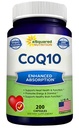 aSquared 영양 CoQ10 (400mg 최대 힘, 200의 캡슐) - 높은 흡수 Vegan Coenzyme Q10 분말 - Ubiquinone 보충교재 알약, 여분 산화 방지제 CO Q-10 효소 비타민 정제, Coq 10 400 mg