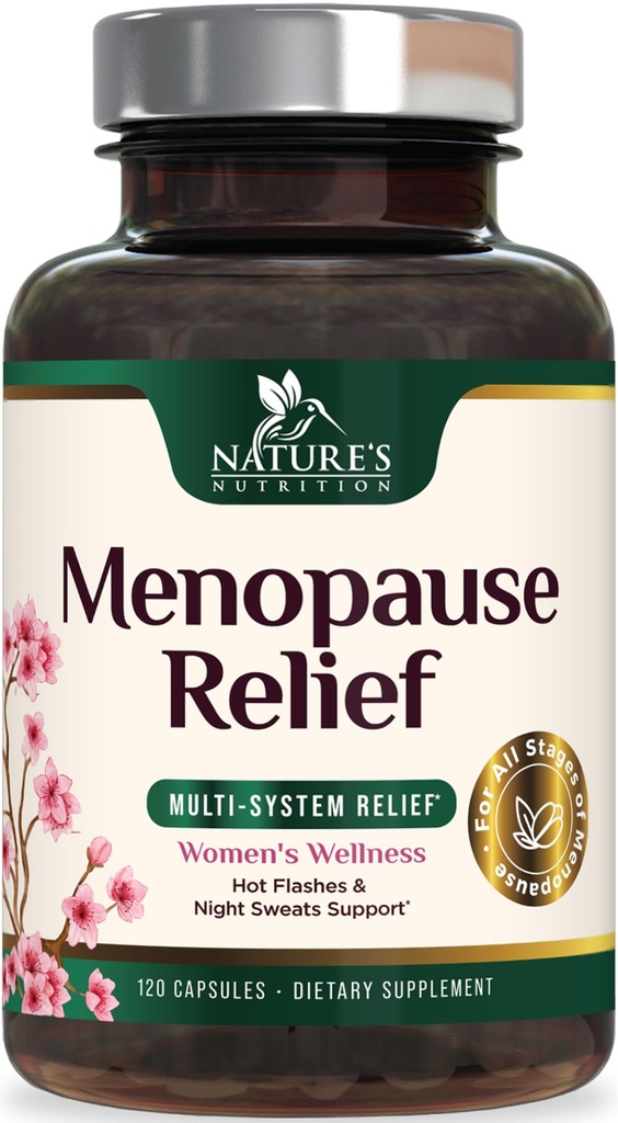 Menopause 여성용 보충제 - Black Cohosh와 Menopause Relief Support Probiotics, Mild Hot Flashes & Night Sweats & PH Balance Support Supplement - 120 캡슐