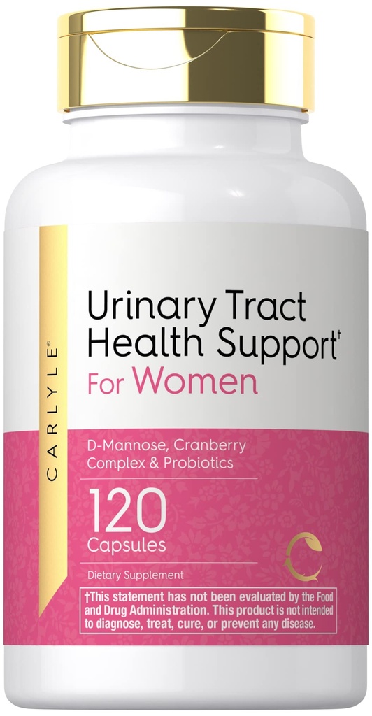 여성용 Carlyle Urinary Tract Health | 120 캡슐 | 여성용 릴리프 | D-Mannose, Cranberry Complex & Probiotic | 비 GMO, 글루텐 프리