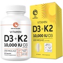 비타민 D3 K2 5000 IU 면역 체계, 강한 뼈 & 치아 지원 | Vit D3 125mcg, 비타민 K2 MK7 100mcg, 칼슘 210mg & BioPerine | 3rd-Party Tested, Non-GMO | 60 캡슐 (2 개월 공급)