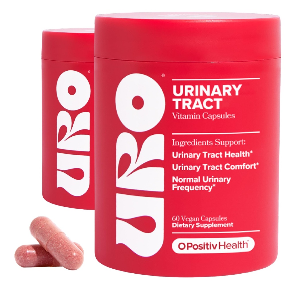 O Positiv URO Urinary Tract Health Supplement for Women, 60 Count (Pack of 2) - Pacran Complete Cranberry Extract, D-Mannose, & Vitamin C - Vegan & Gluten-Free 비타민 지원