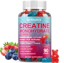 Creatine Monohydrate 8000mg Gummies BCAA, L 카르니틴, 타우린 & 비타민 B12 - 근육 성장을 위한 전 운동 보충교재, 힘 & 에너지, 다 풍미 Chewable Gummies, 남자 & 여자를 위한 90의 조사
