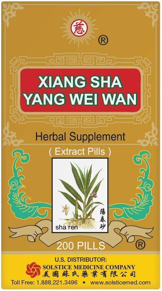 Solstice Medicine Company Xiang Sha Yang Wei Wan 초본 보충 (200 알약) (1 병)