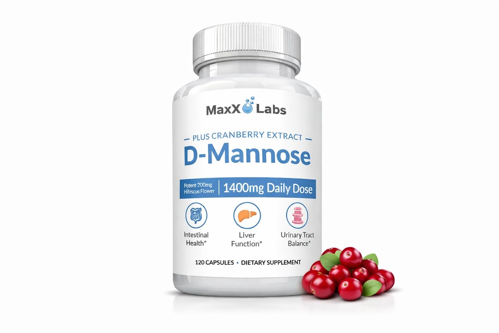 D Mannose 캡슐 - 빠른 행동 1400 MG 여분의 힘 DMannose 캡슐을 강화하고 강력한 크랜베리 추출물 & Hibiscus 꽃은 UTI 기복 보충을 지원합니다 - 120 Ct