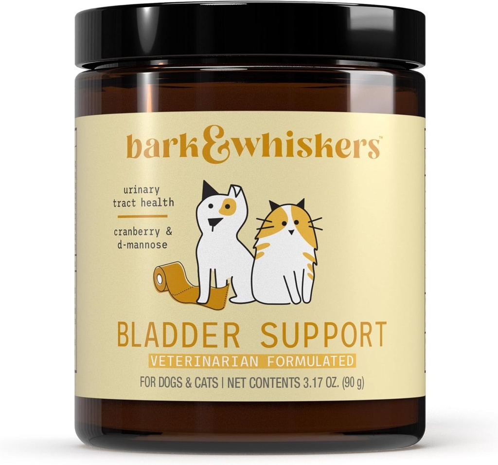 Bark & Whiskers Bladder 지원, 3.17 Oz. (90 g), 90 Scoops, Cranbery & D-Mannose, Vet Formulated, Non-GMO, Dr. Mercola와 함께 Urinary Tract 건강 지원