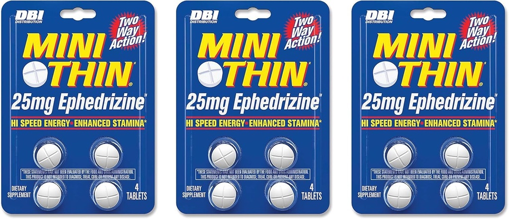 미니 얇은 DBI 배포 두 가지 방법 동작 25mg Ephedrizine - 4 카운트 블리스트 - 3 팩