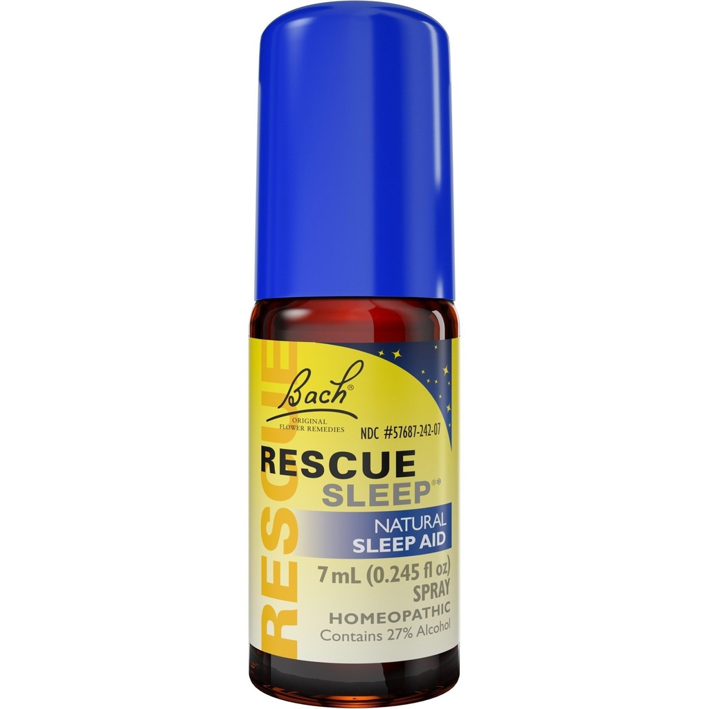 Bach RESCUE SLEEP 스프레이 7mL, 천연 수면 및 스트레스 완화 보조, Homeopathic Flower Esssence, Vegan, Melatonin, Sugar 및 글루텐, Non-Narcotic, Non-Habit 성형