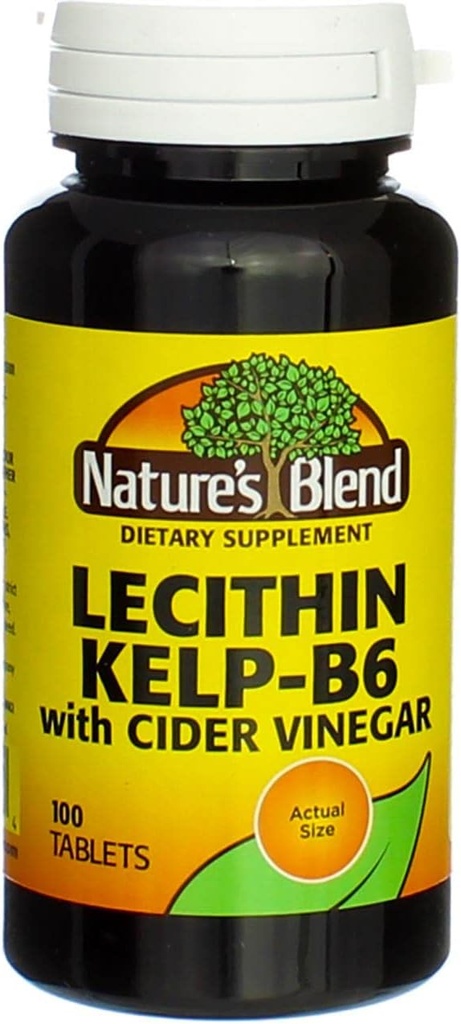 자연의 혼합 Lecithin Kelp-B6 Cider Vinegar 100 탭 (모형 : 079854600704)