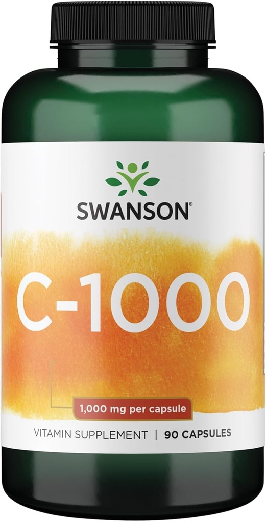 Swanson Vitamin C w/Rose HIPS - 피부 건강을 촉진하는 초본 보충, 심장 건강 & 면역 체계 지원 - 보호 & 웰빙을 승진시키는 자연적인 공식 - (90의 캡슐, 1000mg 각각)