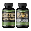 Maca 뿌리, Horny Goat Weed, Turkesterone, Tribulus Terrestris, Panax Ginseng + Nitric 산화물 부스터 - 에너지, 활력, 성능, 펌프에 대한 번들