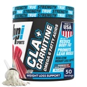 BPI 스포츠 CLA + 카르니틴 분말 - 체중 감량, Metabolism & Lean 근육을위한 비 자극제 지방 버너 - 카페인 무료 - 레인보우 아이스 - 50 서빙 - 12.34 온스