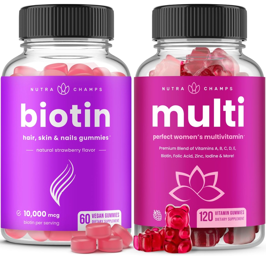 NutraChamps Biotin Gummies와 여성 멀티 비타민 Gummies