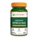 순수 영양 유기 Spirulina 2400mg per 서빙 | 180 Veg Tablets | Spirulina Powder Organic Tablet | 건강한 피부와 부스트 면역성이 지원 | 비 GMO