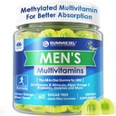 Mens Multivitamins Gummies, 남자를 위한 메틸을 입힌 Multivitamin, B Complex, 무기물, Vegan Omega 3, Probiotic, 효소, 남성을 위한 산화 방지제 매일 지원, 설탕 자유로운, Vegan (철 없음) 60 조사