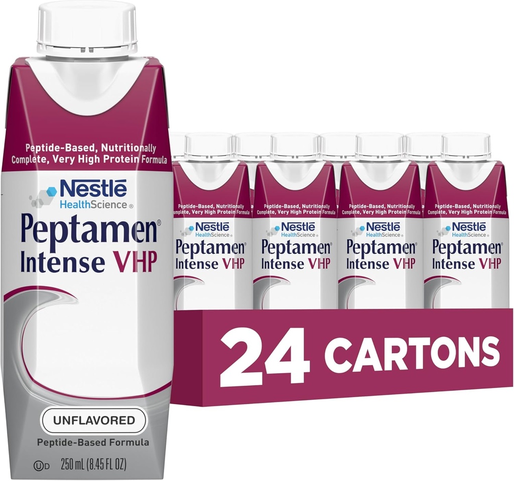 Nestle Peptamen 강렬한 VHP 관 먹이는 공식 Unflavored 250 mL 판지 24 Ct