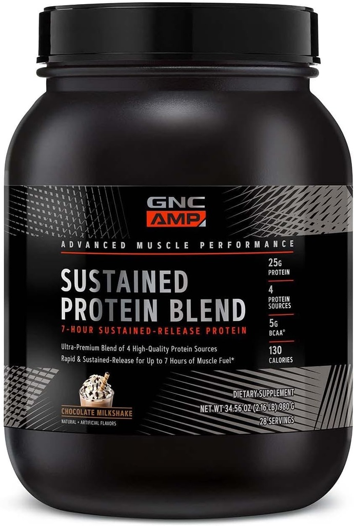 GNC AMP 지속 단백질 혼합 - 초콜릿 밀크 셰이크 (28 서빙)