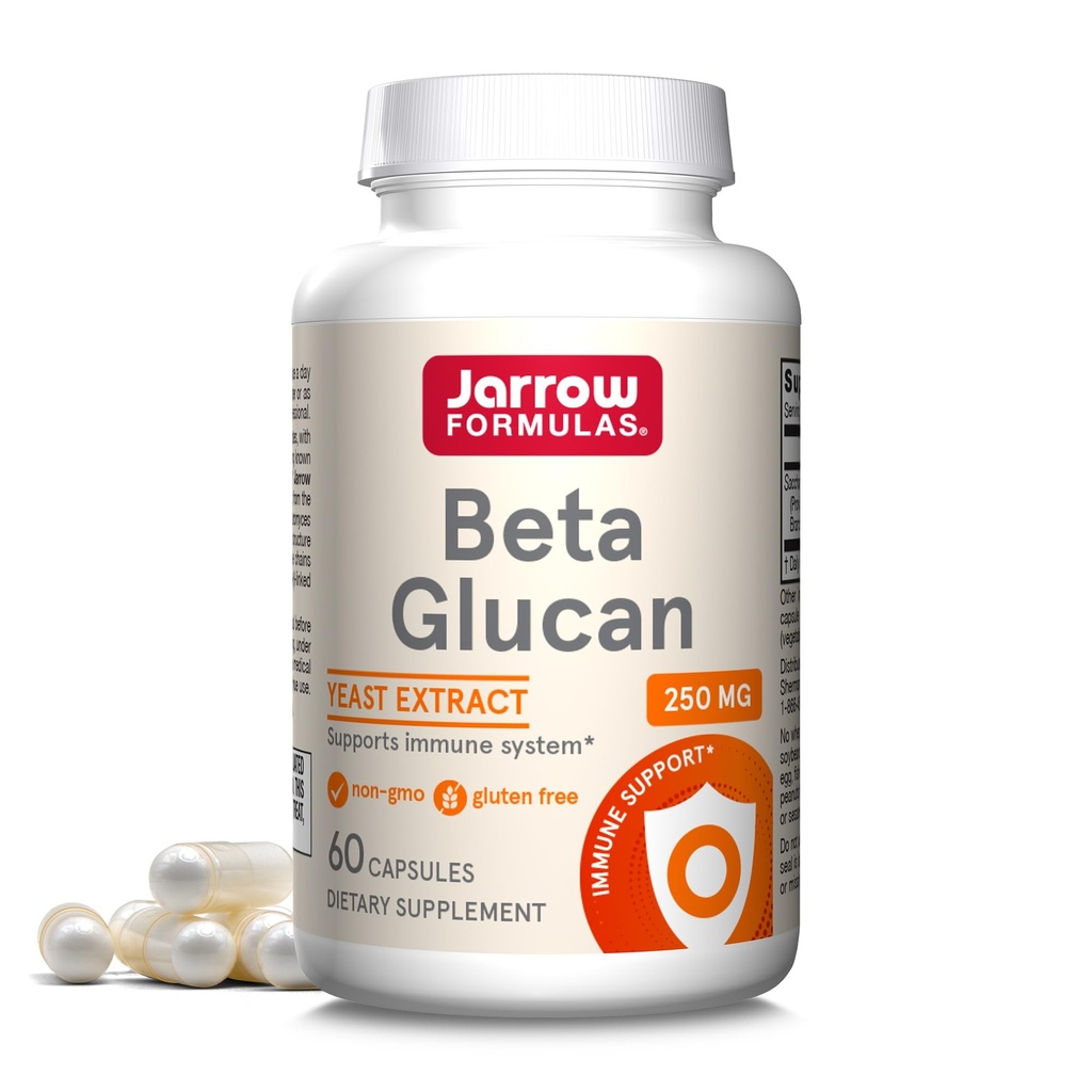 Jarrow Formulas Beta Glucan 250 mg - 60 캡슐 - 면역 기능 지원 - 고순도 추출물 - 특허 준비 - 60 서빙