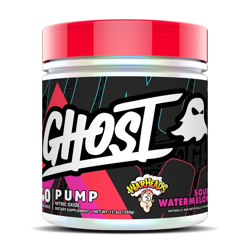 GHOST 펌프 니트로 산화물 분말, Warheads Sour Watermelon - 40 서빙 - 설탕 & Stim-Free Pre-Workout 보충제 - L-Citrulline, Arginine Nitrate & L-Glutathione - Soy & Gluten-Free, Vegan