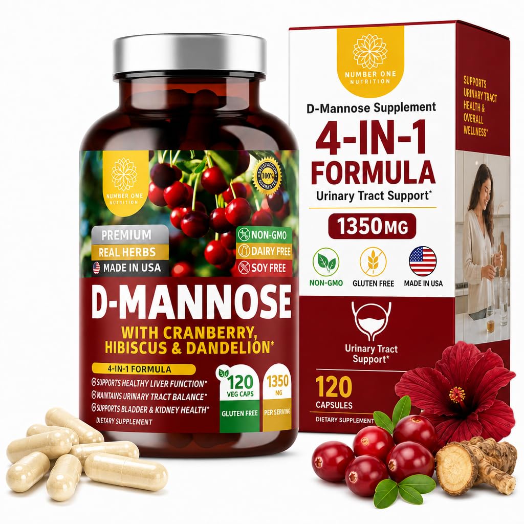 여성과 남성을 위한 1개의 영양 프리미엄 D Mannose 보충교재 [최대 힘, 1350MG] Cranberry, Hibiscus 및 Urinary Tract 건강을 위한 Dandelion를 가진 자연적인 D-Mannose, 120 조사