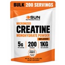 Micronized Creatine Monohydrate Powder 1kg (2.2lbs, 200 Servings) - Bulk Creatine Powder Supplements, 5g per serv, Unflavored, Third Party Tested, Supports Muscle Strength for Men & Women