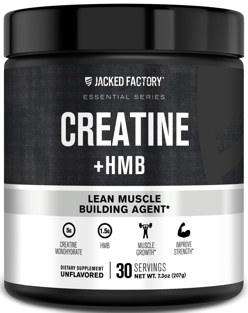 Jacked Factory Creatine HMB Lean Muscle Builder, 30 Servings, Unflavored