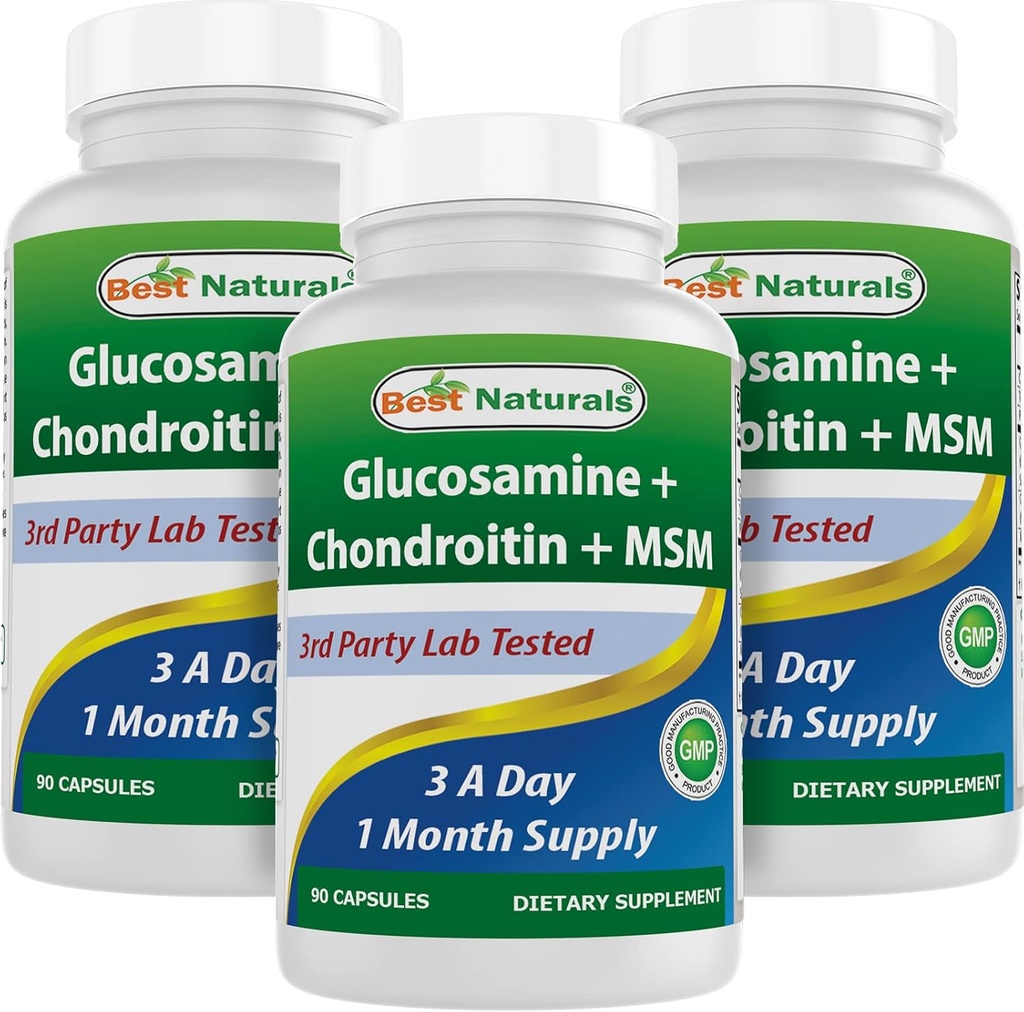 제일 자연적인, 글루코사민 Chondroitin MSM 보충교재, 서빙 당 2600 mg, 90의 캡슐 (90의 조사)