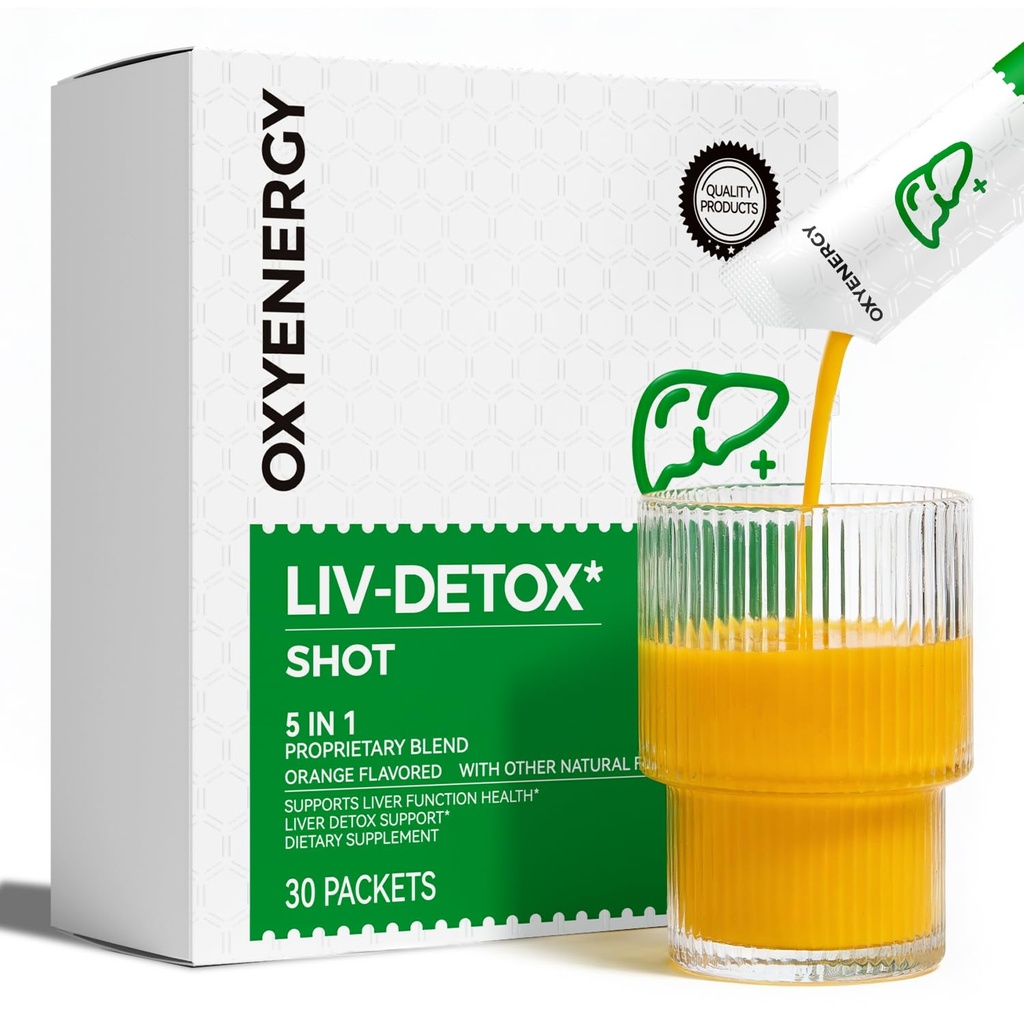 OxyEnergy Liver Cleanse Detox & Repair, 유기 우유 이틀 간호 Detox는 Turmeric, Giner, Dandelion, Support Liver Health & Digestion, Non-GMO, 채식주의, 글루텐 프리, 30 팩을 보충합니다.