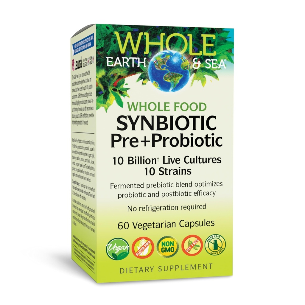자연적인 요인 전체적인 음식 Synbiotic Pre+Probiotic 10 억 - 유기 Gut & Digestive 건강 보충교재 - 비 GMO, 글루텐 자유로운 & 낙농장 자유로운 - 60 채식 캡슐 (60의 서빙)