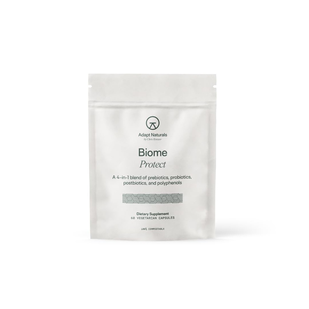 Adapt Naturals 4-in-1 Biome Protect Prebiotics, Probiotics Supplement Postbiotics & Polyphenols for Microbiome, Gut Health & Defense for Women & Men, 30 Day 공급